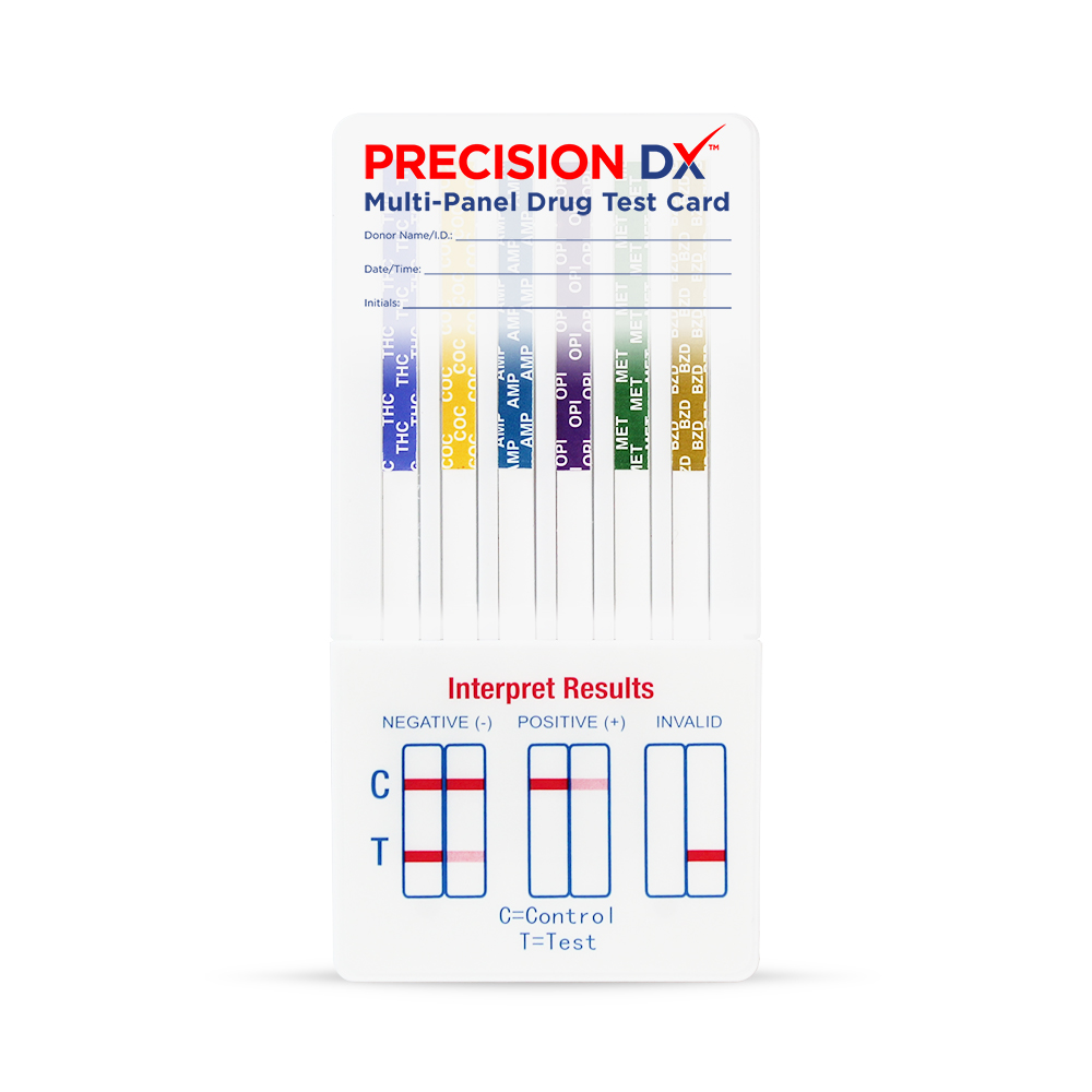 Precision DX - 12 Panel Dip Card <span style='font-size:11px; color:#7d7d7d;'><br>THC, COC, AMP, mAMP, BZO, BAR, MTD, MDMA, PCP, TCA, OXY, MOP</span>
